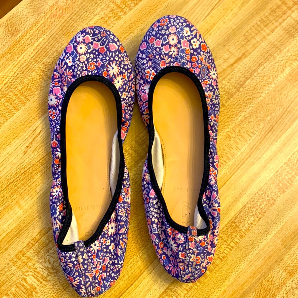 Floral print J. Crew ballet slipper flats
